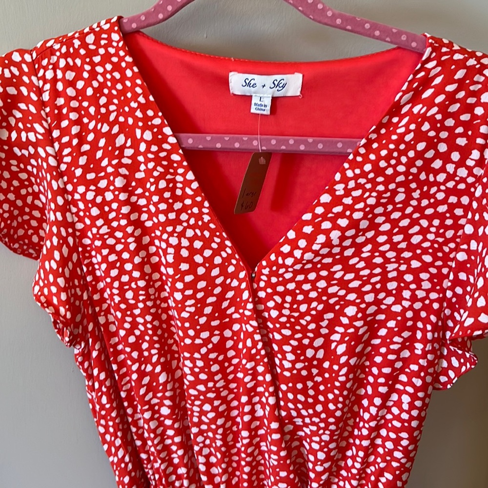 NWT midi dress, faux wrap style